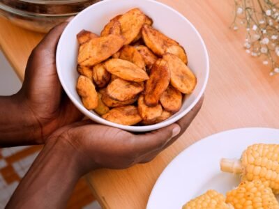 fried plantains and corn